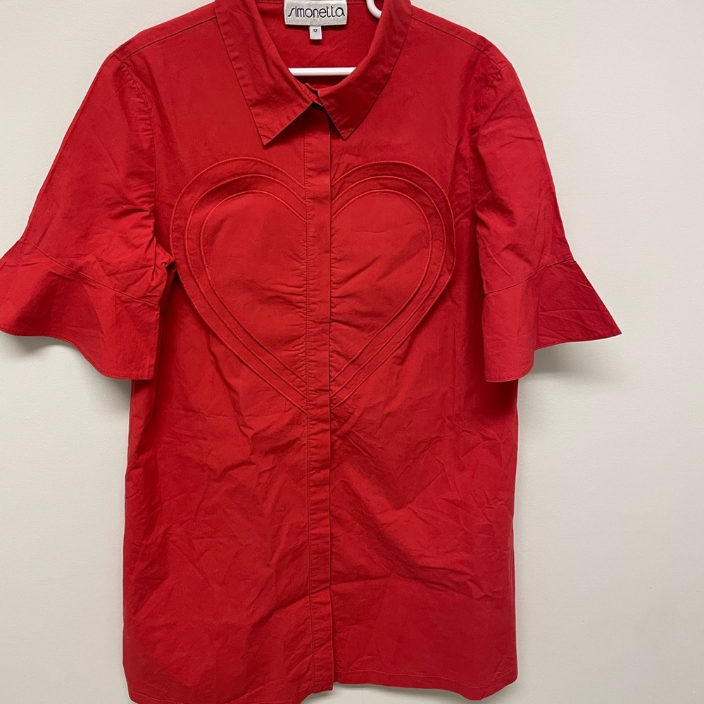 Simonetta red heart dress size 12